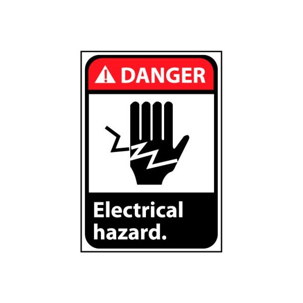 National Marker Co Danger Sign 10x7 Rigid Plastic - Electrical Hazard DGA8R - main